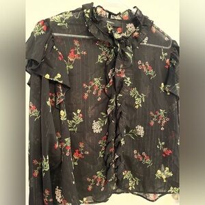 Forever 21 Floral Sheer Blouse, size 2X